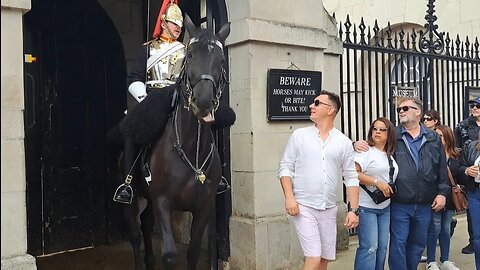 He posed for a pic holding the Reins #horseguardsparade