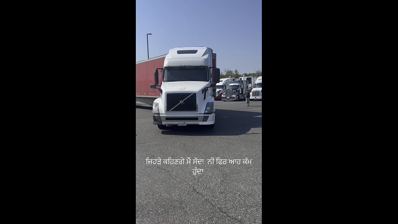 Trucker forgets to apply brakes to the truck walks inside truck stop on