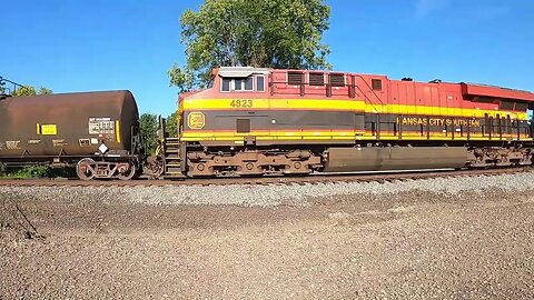 Really Long Mix Manifest NS&BNSF Leading And A Kansas City Southern DPU #train #railfan #asmr