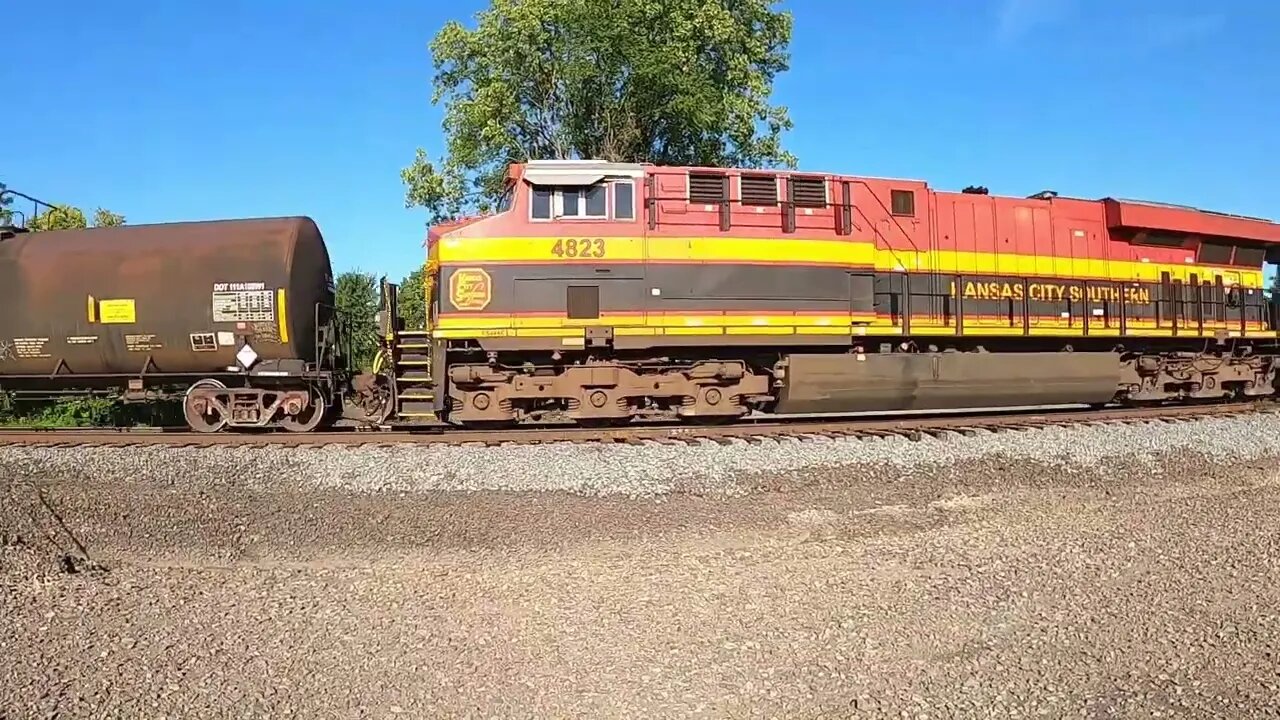 Really Long Mix Manifest NS&BNSF Leading And A Kansas City Southern DPU #train #railfan #asmr