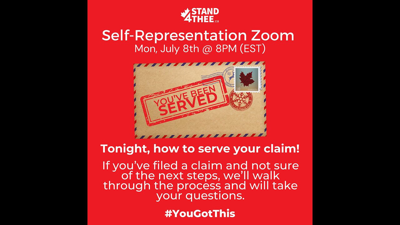 Stand4THEE Self-Rep Zoom July 8 - Serving Your Claim!