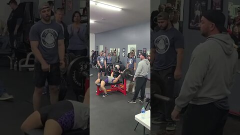 Holly benching 265lbs at Rt 29 Fitness