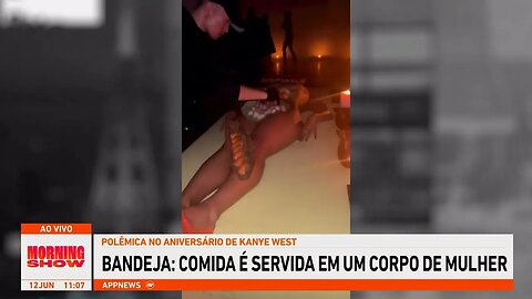 Kanye West usa mulheres como 'bandejas humanas' em festa de aniversário