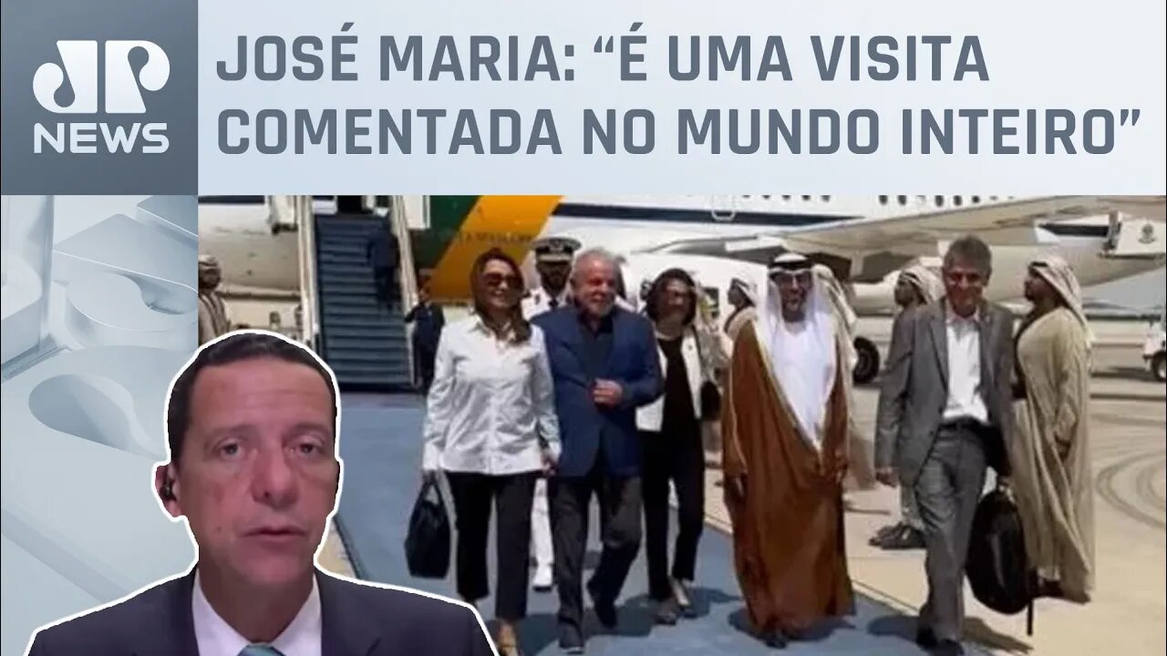 Lula chega à capital Abu Dhabi, nos Emirados Árabes; José Maria Trindade comenta