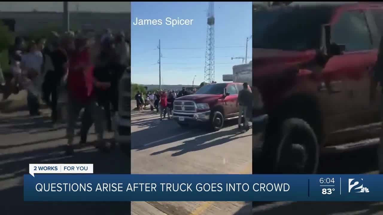 Questions arise after truck goes into crowd