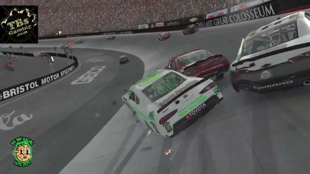 Should have went High. My bad. SMH #iracing #simracing #crashes #nascar #bigboyracing