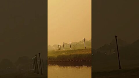 smoke filled sky over New Jersey