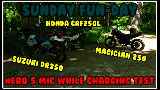 CRF250L, DR350 and Magician Sunday Cruise. Hero 5 charge Mic test