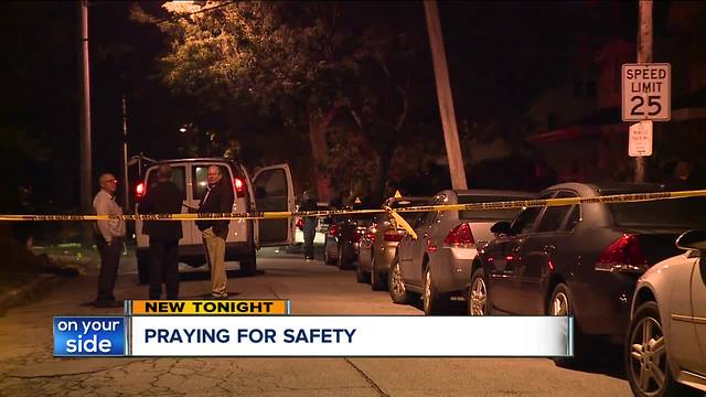 Praying for safety at vigil