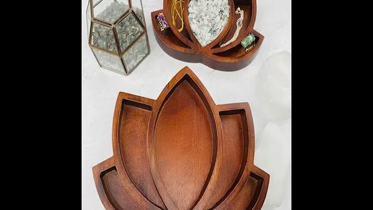 LOTUS FLOWER WOODEN TRAY