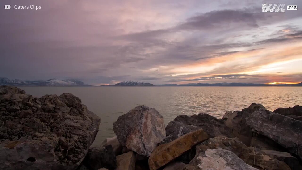 TImelapse: Impressionante pôr-do-sol sobre no Utah