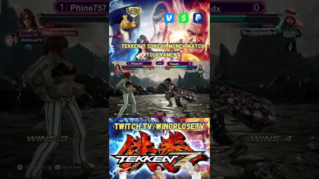 Tekken 7 PC Sunday Money Match Tournament #5 Losers 2/2 Phine757 vs Thaedx #shorts #tekken7