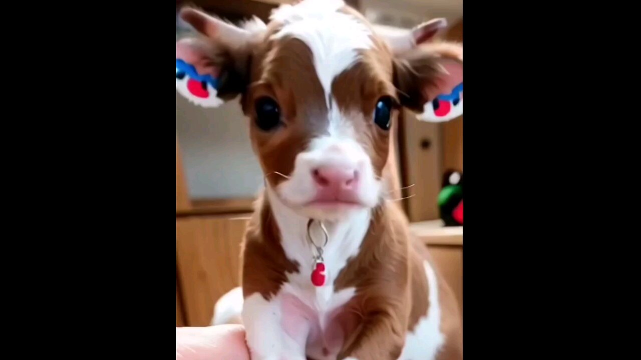 What a cute little baby cow👌