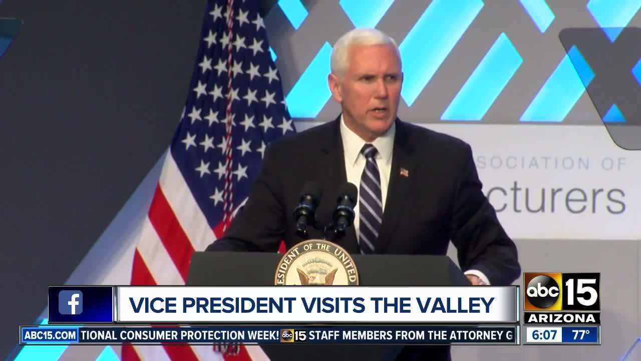 Vice President Mike Pence makes whirlwind stop in Phoenix