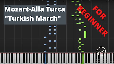 Wolfgang Amadeus Mozart-Alla Turca "Turkish March" (Sonata No.11, 3) Piano Tutorial] (Synthesia)
