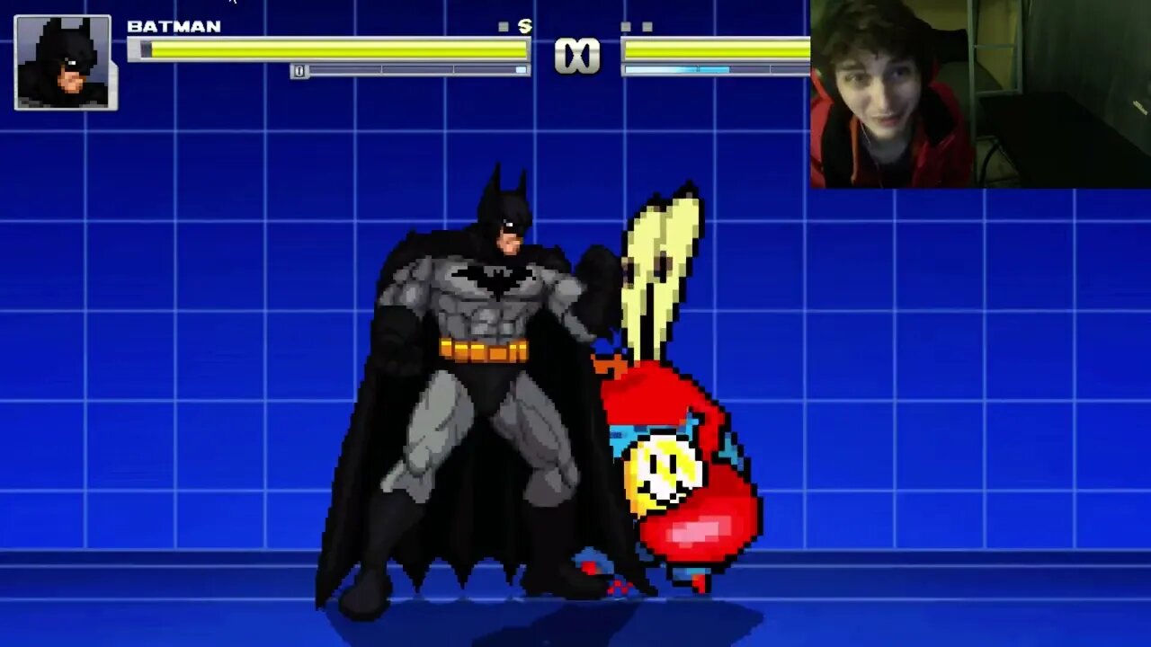 Batman VS Mr, Krabs From The SpongeBob SquarePants Series In An Epic Battle In The MUGEN Video Game