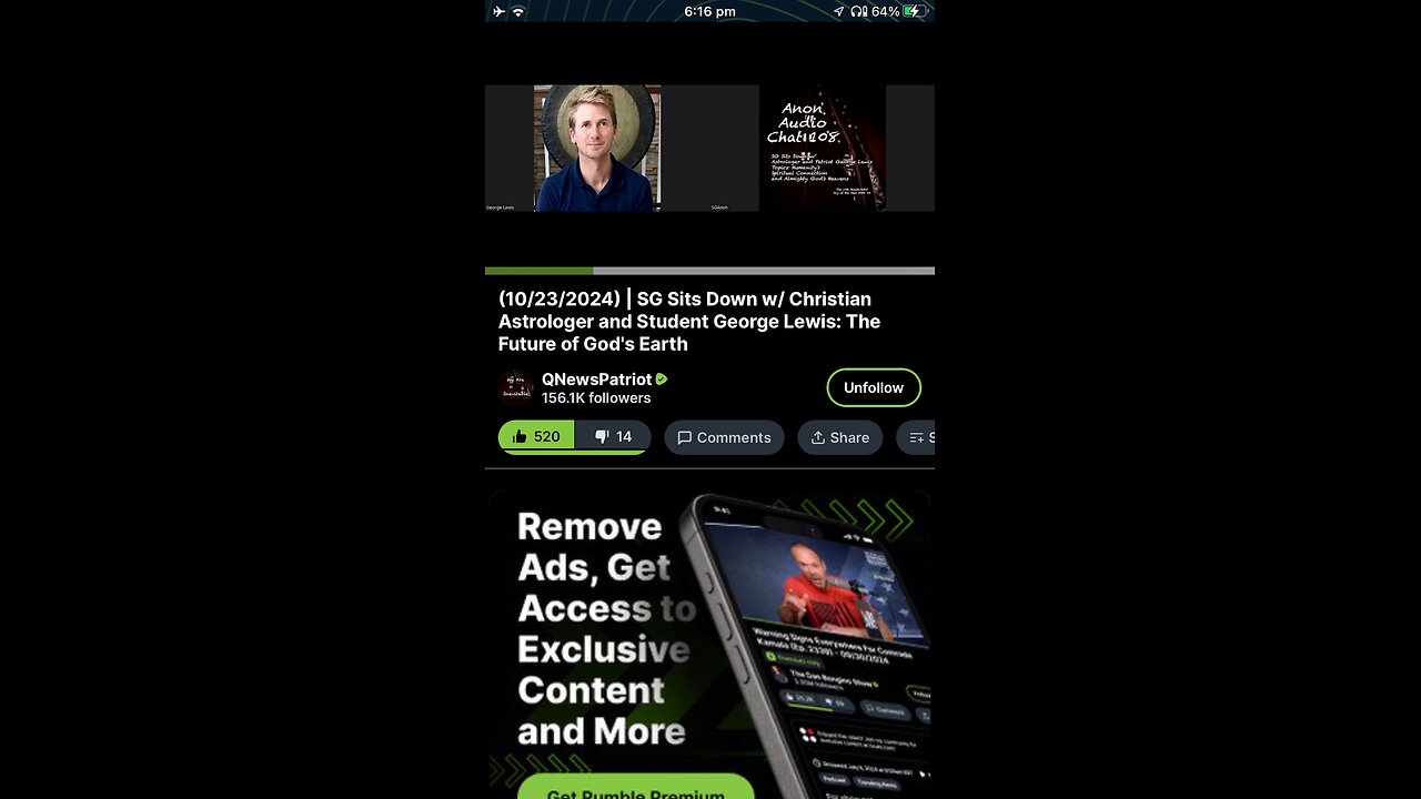 SG Anon : George Lewis ; full video on Q News Patriot channel