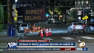 Decrease of traffic allowing crews to repave Harbor Drive