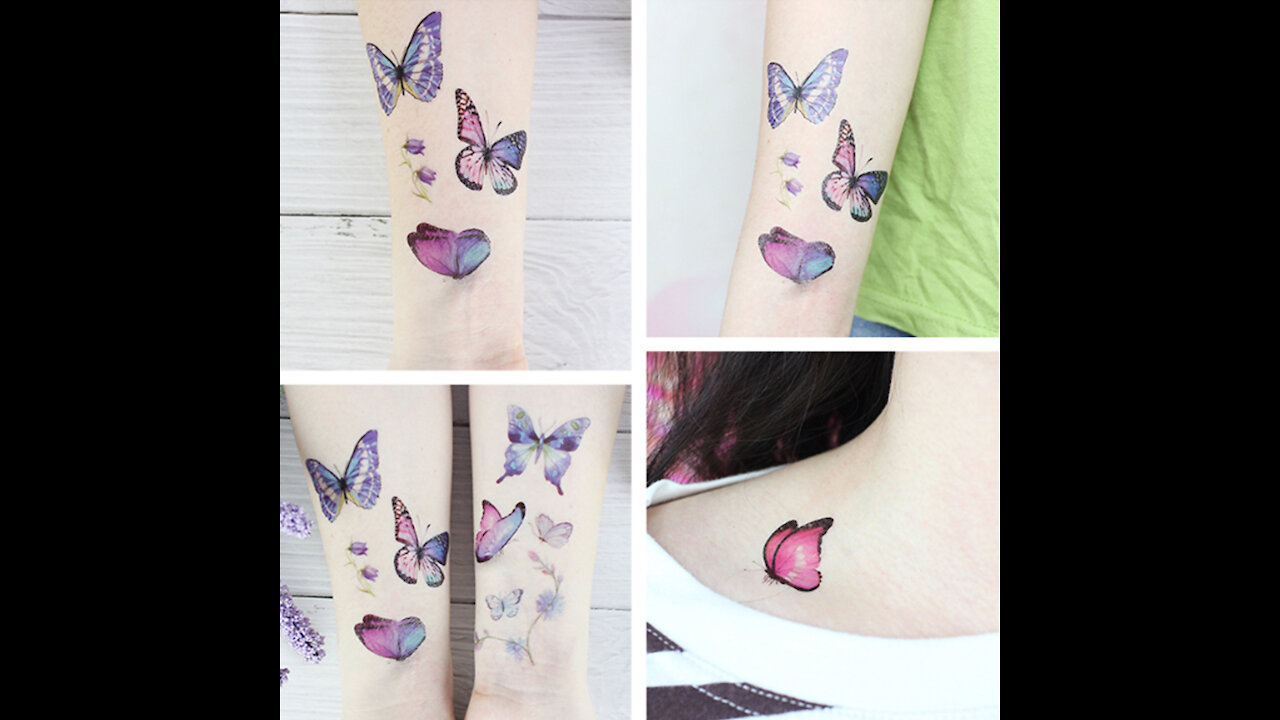 Butterfly 3D Tattoo Sticker For Women Girls Body| Amazing 3D Tattoo 2021