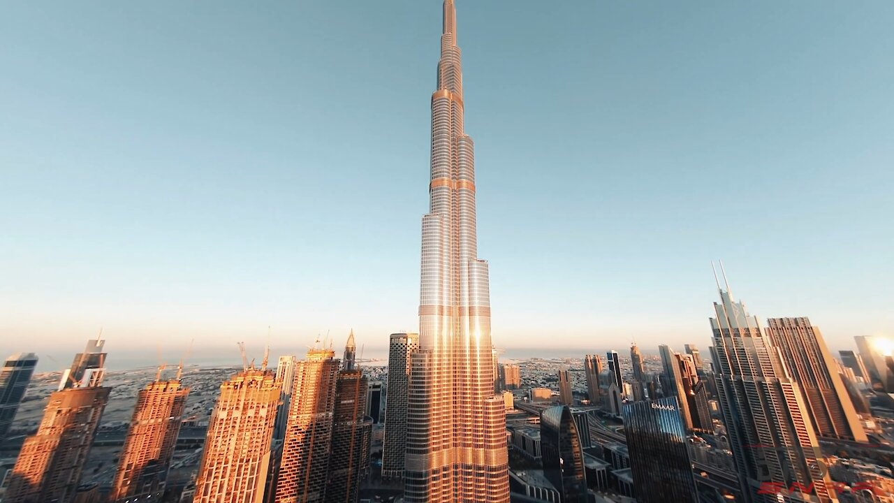 Burj Khalifa drone shots.