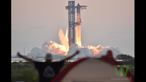 (Zoomed) SpaceX Starship IFT-5 Launch from Raptor Roost at Starbase, TX 10/13/24