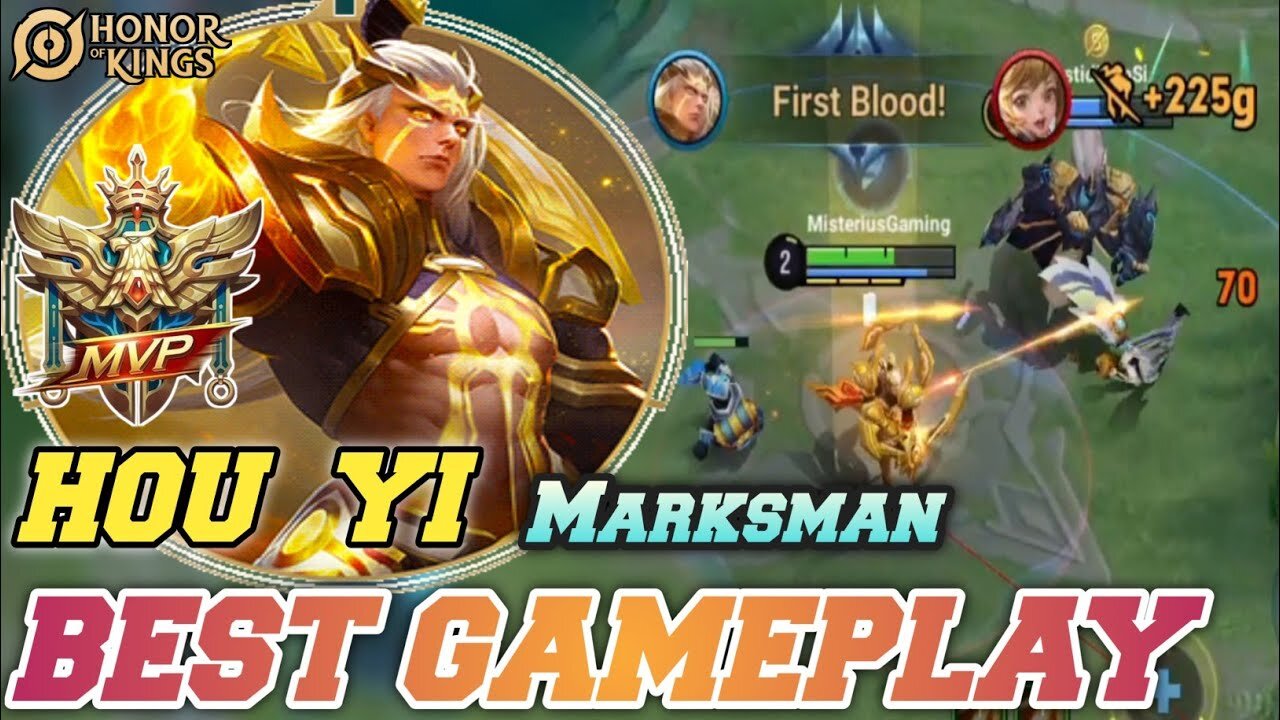 HOU YI - Marksman Best Gameplay | Brutal War ~ Best Build | MVP - Honor Of Kings