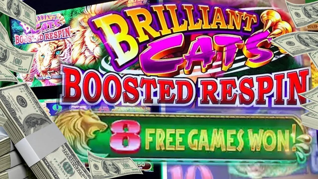 JACKPOT 🙀 $25 BETS! 8 Free Games 🙀 Konami's Brilliant Cats Boosted Respin Slot