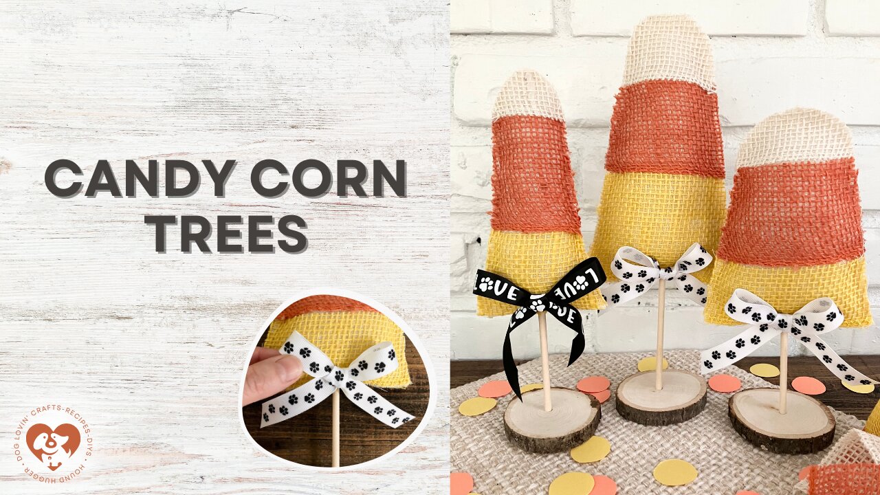 How to make Candy Corn Burlap Trees