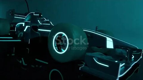 futuristic racecar in a tunnel with glowing neon lines