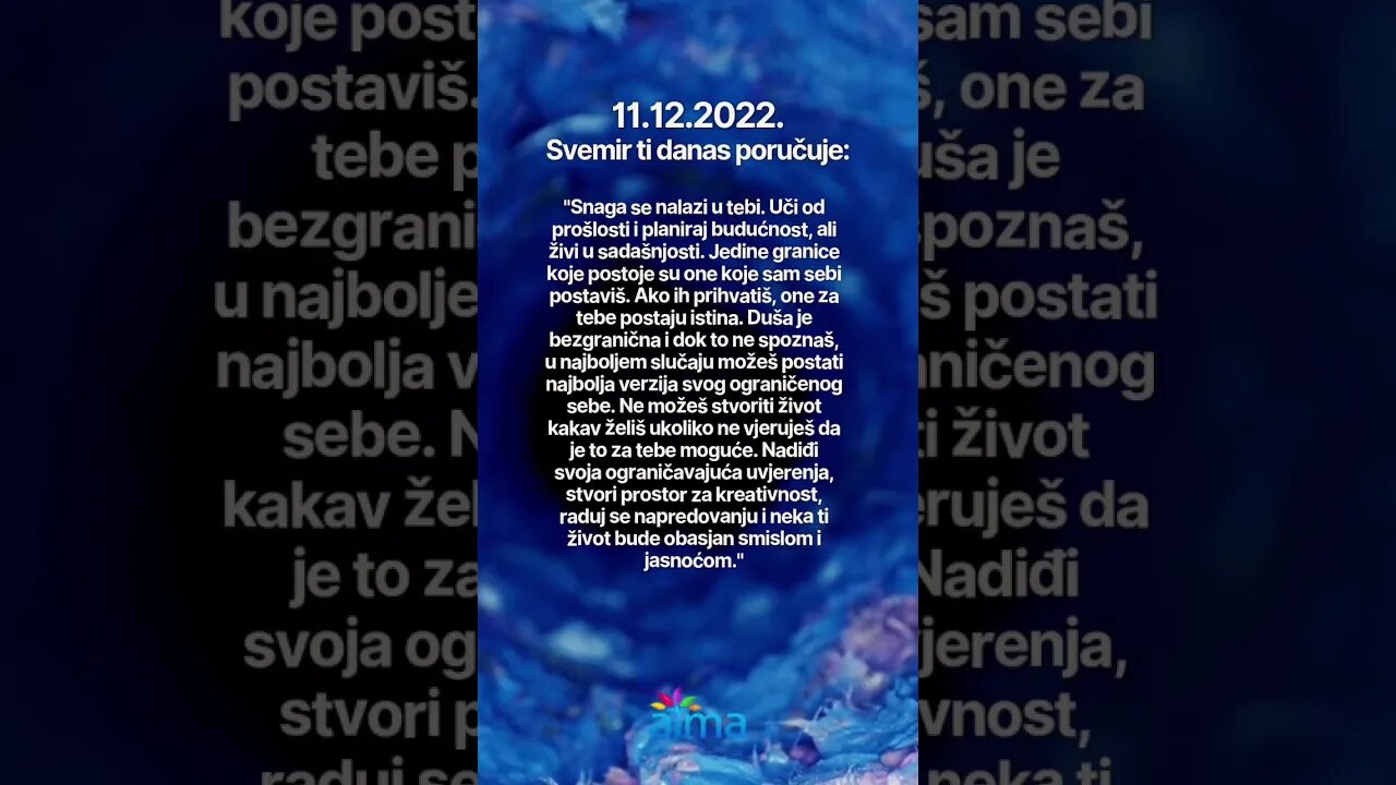 Poruka Svemira 11.12.2022. 💙