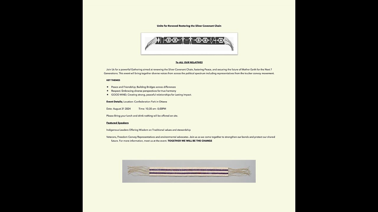 🤍Two Row Wampum & Polishing of the Silver Covenant Chain Event August 31st!💜