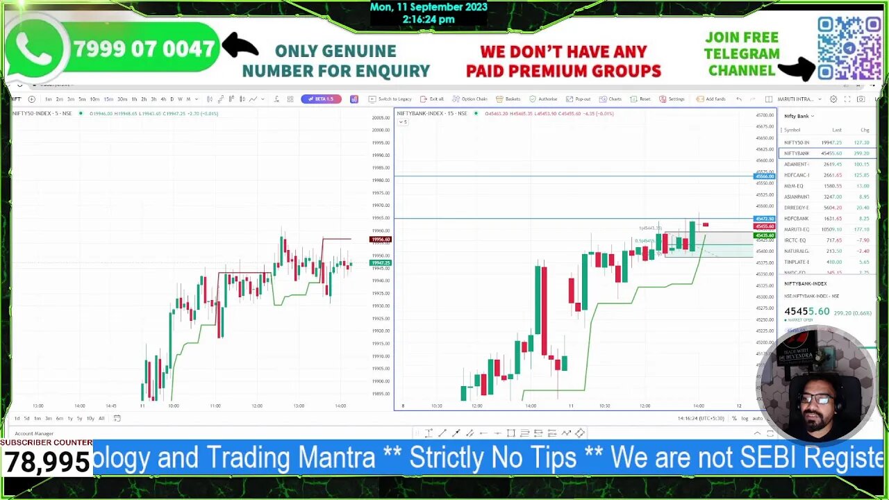 first live post surgery || nifty bank nifty momentum?