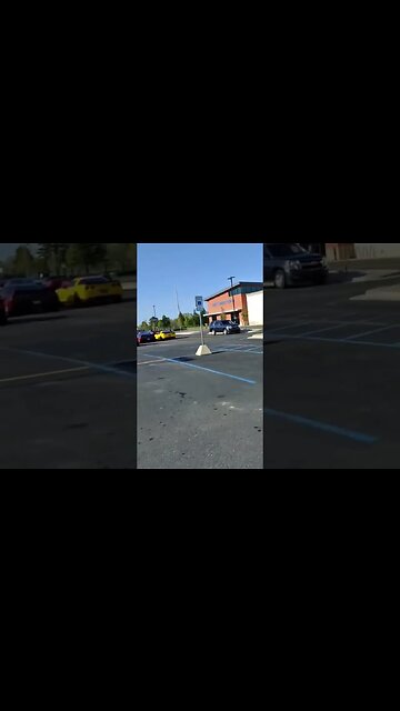 riding my motorcycle and see some corvettes