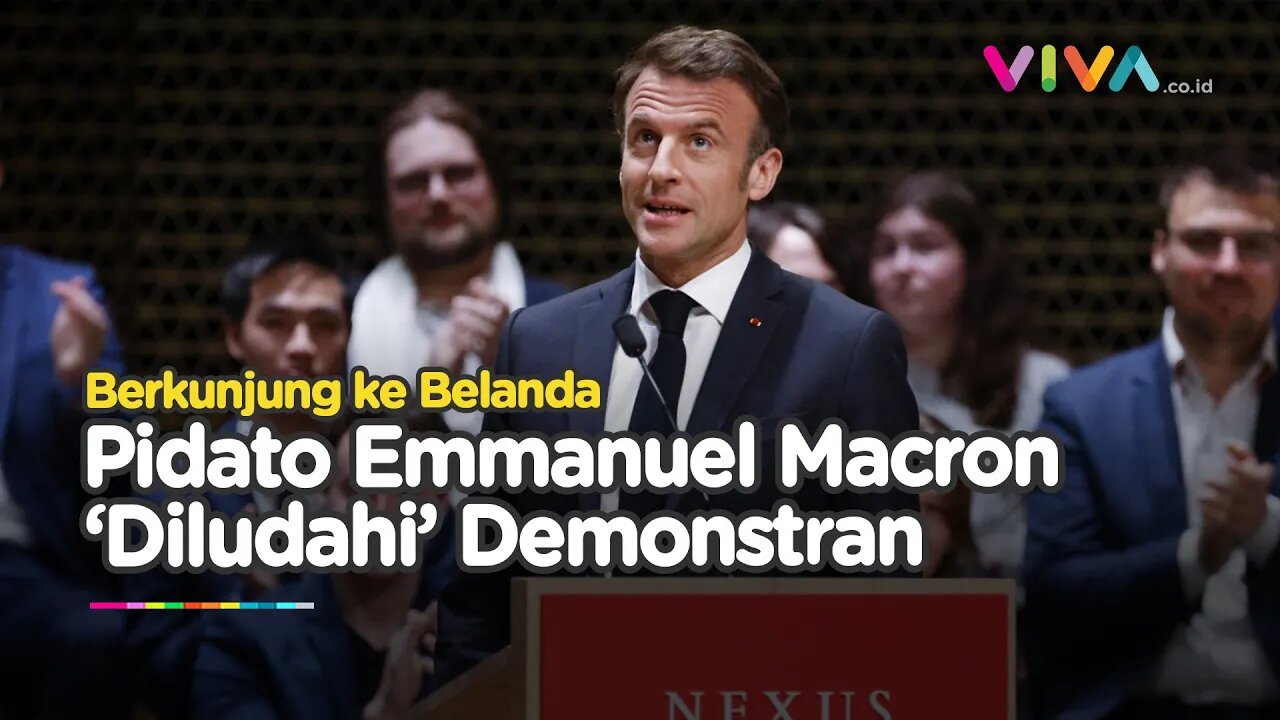 DETIK-DETIK Emmanuel Macron Dicemooh saat Berpidato di Belanda