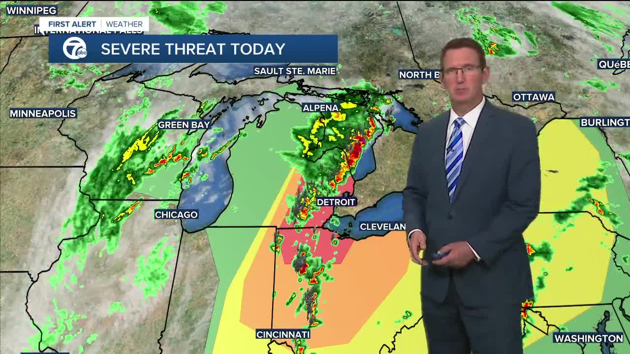 Storm threat moves east