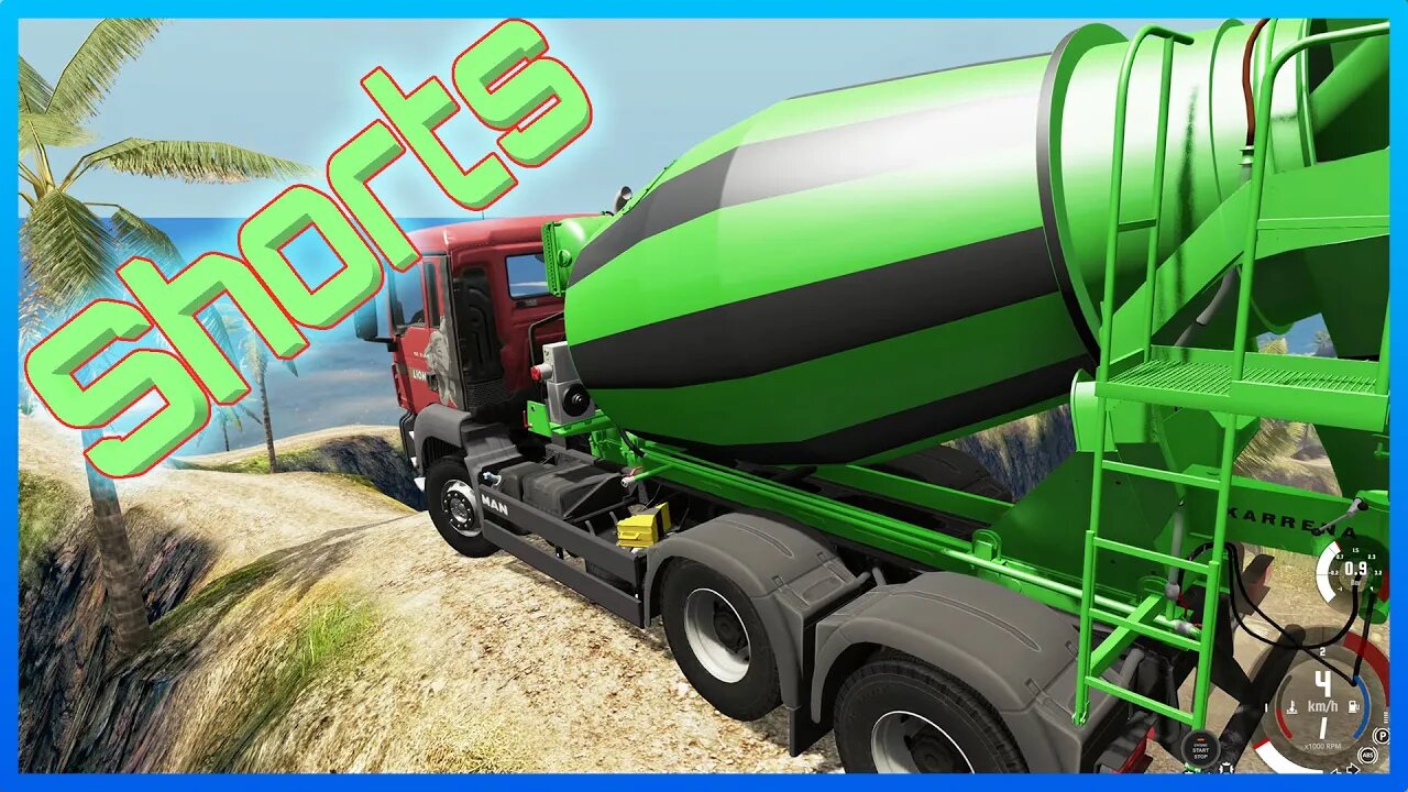 TruckFails | Cliff Drops - Experiment #Shorts | BeamNG.Drive |TrucksFails