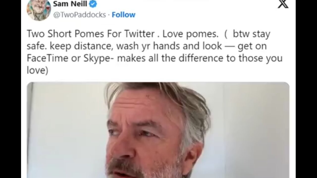 Sam Neill celebrity covid idiot 2020