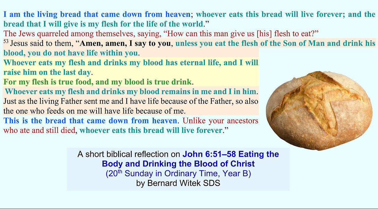 John 6:51–58 Eating the Body and Drinking the Blood of Christ