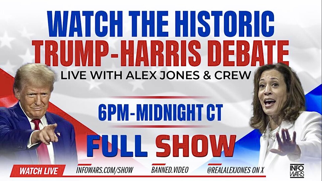 LIVE ANALYSIS: The Historic TRUMP-HARRIS DEBATE with Analysis by Alex Jones, Owen Shroyer, Roger Stone, the InfoWars Crew, and Other Experts! (9/10/24)