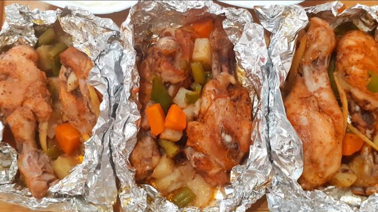 How To Cook Chicken🍗 Wrapped In Foil Oven.