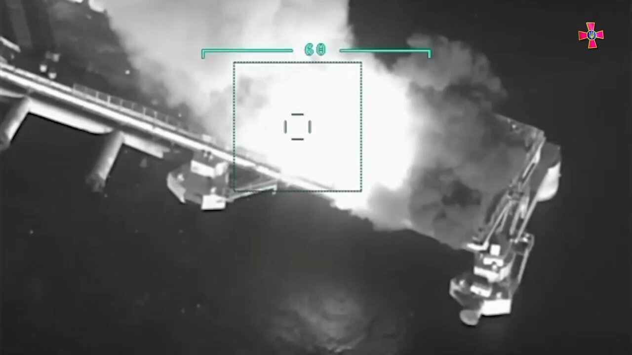 Ukraine struck Russian vehicles left behind on the pier on Snake Island