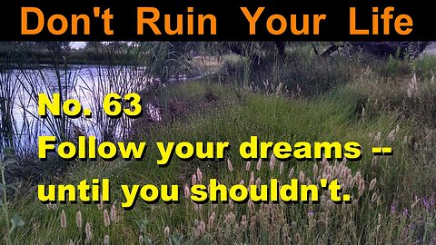 DRYL No. 63 -- Follow your dreams until you shouldn't.