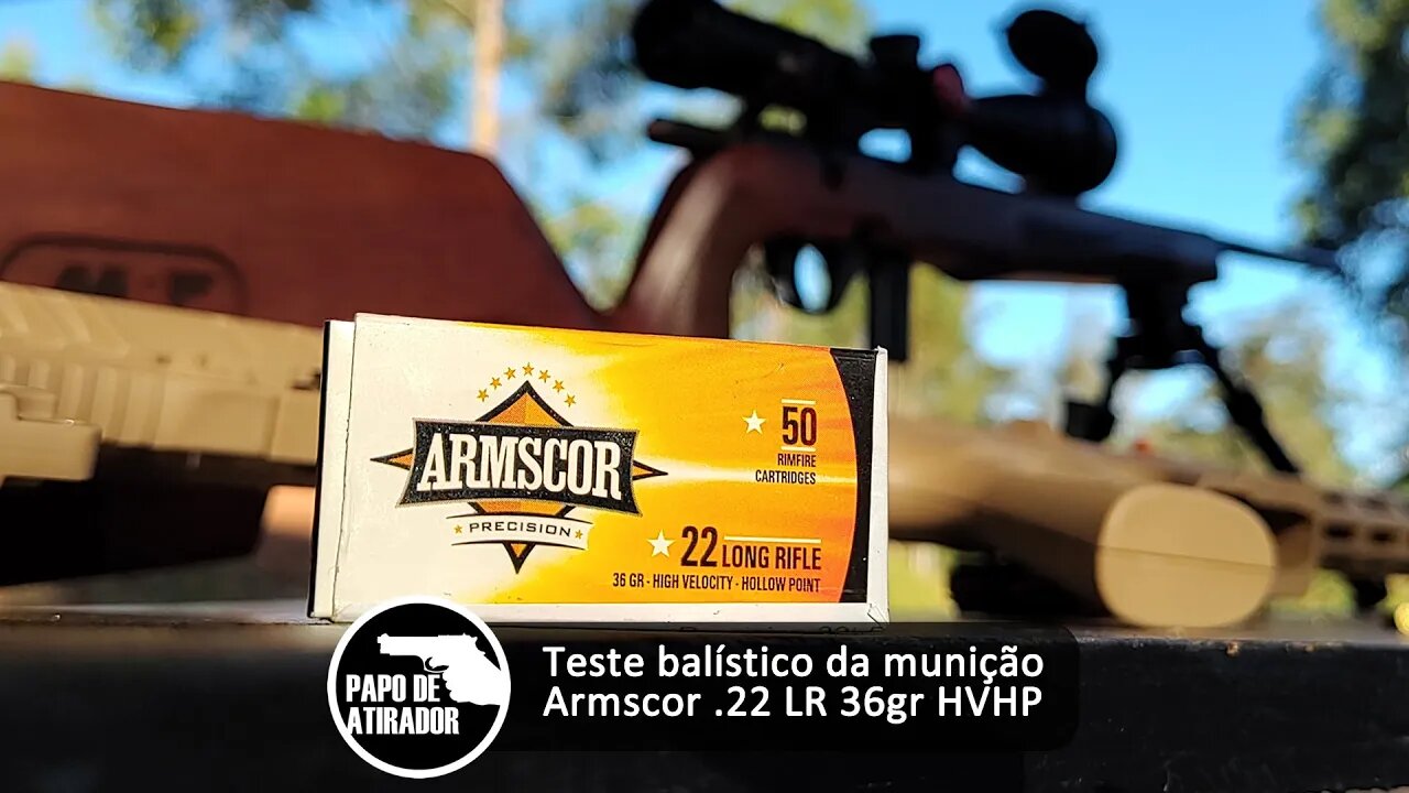 Teste balístico da munição Armscor .22LR 36gr HVHP