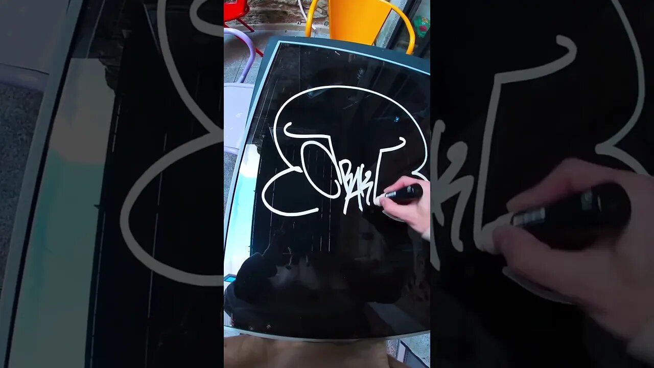 PSYCHOTIC GRAFFITI SKULL TAG 💀 #graffiti #graffitiart #shorts