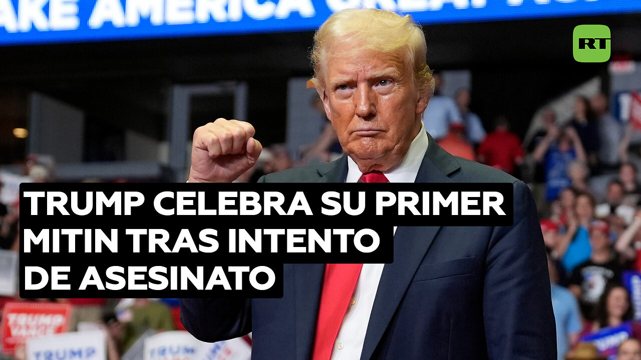 "Recibí una bala por la democracia": Trump celebra su primer mitin tras intento de asesinato