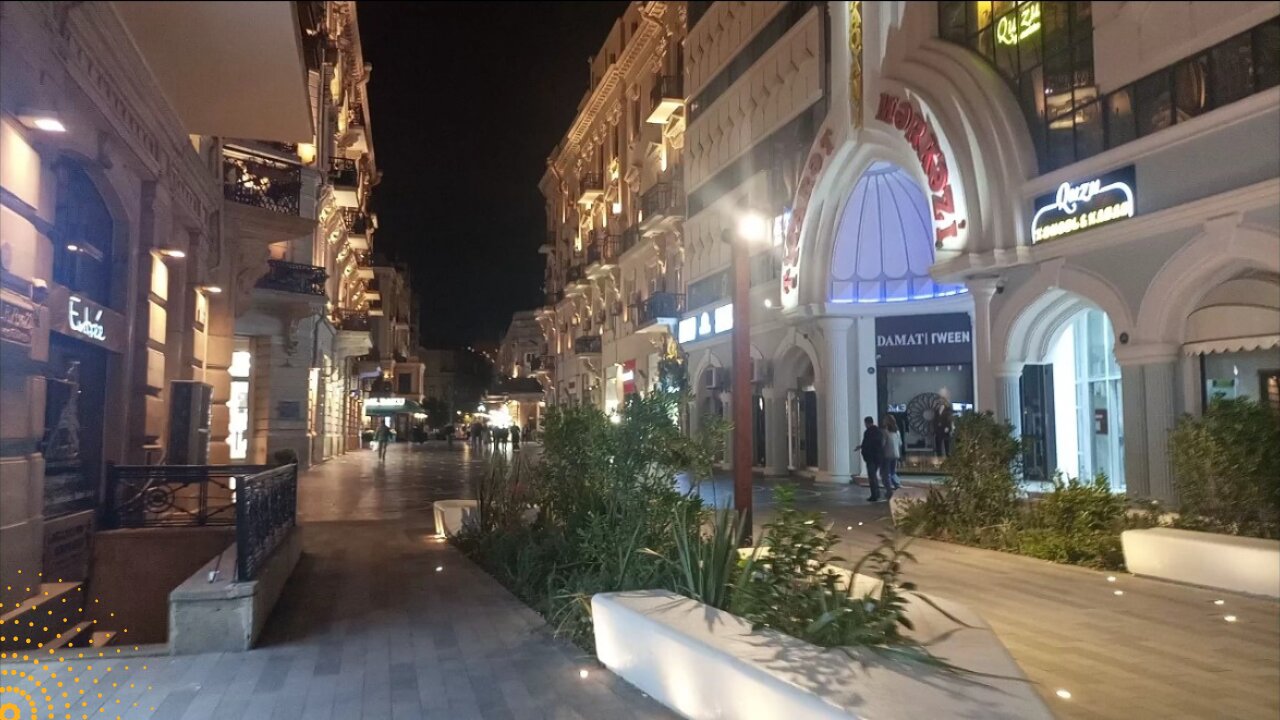 Nizami Street Night Walk | Sahil Hostel Baku Azarbhaijan