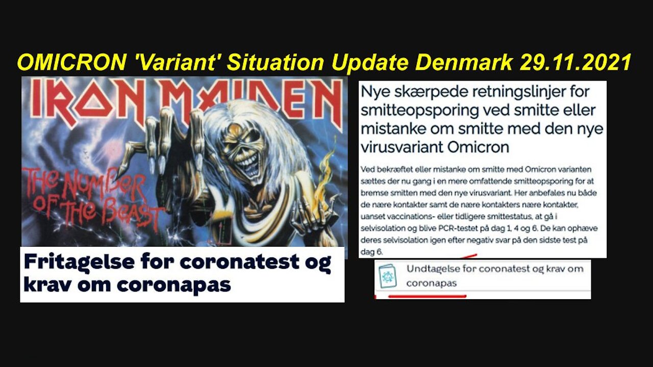 OMICRON 'Variant' Situation Update Denmark Monday 29.11.2021