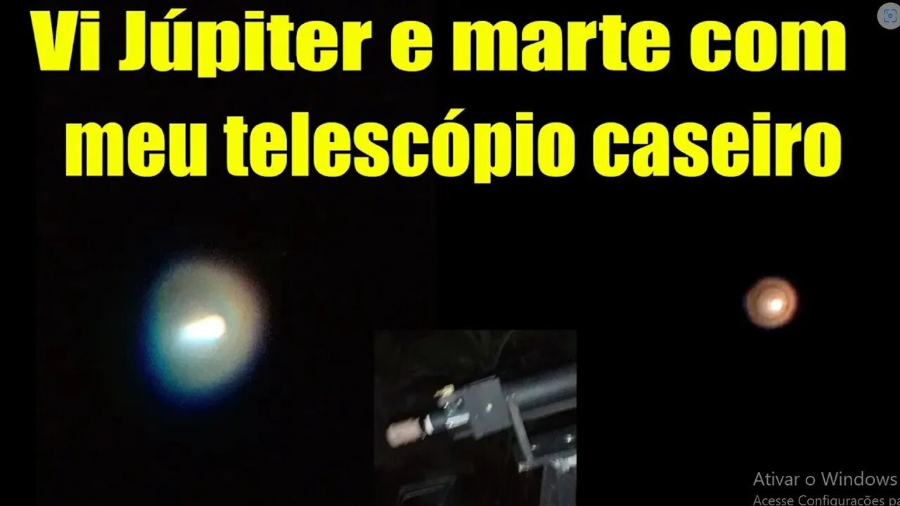 Júpiter e marte visto com telescópio caseiro aprovado