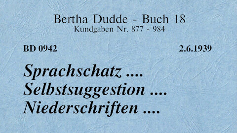 BD 0942 - SPRACHSCHATZ .... SELBSTSUGGESTION .... NIEDERSCHRIFTEN ....