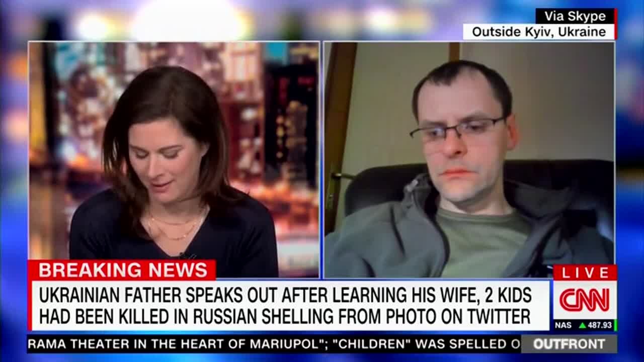 CNN Host Erin Burnett Weeps During Interview With Ukrainian Who Lost His Family